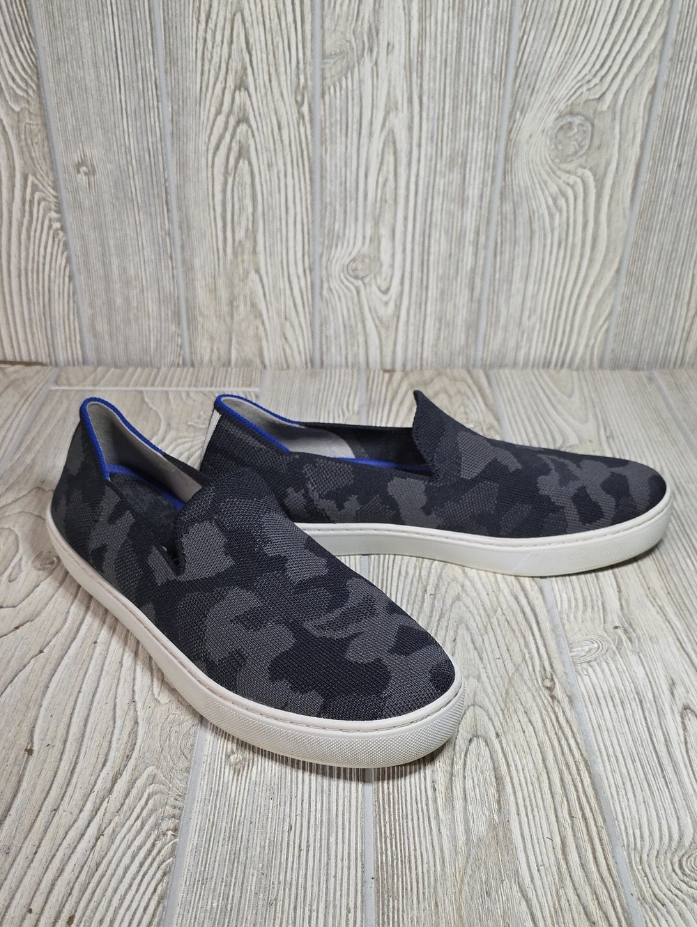 Rothy's The Original Slip On Sneakers Grey Camo Womens size 9.5